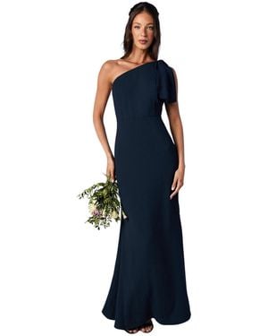 Coast One Shoulder Maxi Bridesmaid Dress - Blue