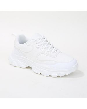 BERNESS Lidia Mixed Material Sneakers - White