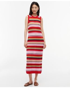 Tommy Hilfiger Summer Crochet Sleeveless Midi Dress - Red