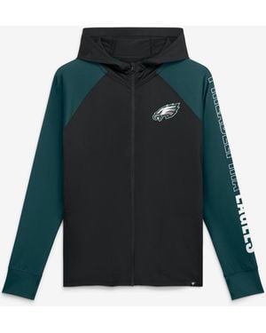 Fanatics Black/midnight Green Philadelphia Eagles Cornerback Blitz Raglan Full-zip Hoodie - Blue