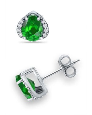 Giani Bernini Created Quartz And Cubic Zirconia Stud Earrings - Green