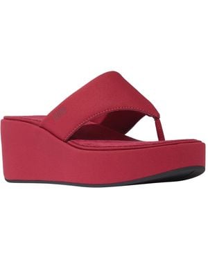 Fitflop Flatforms Wedge Toe-post Sandals - Red