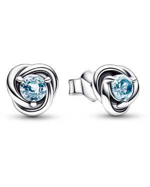 PANDORA March Sea Aqua Eternity Circle Stud Earrings - Blue