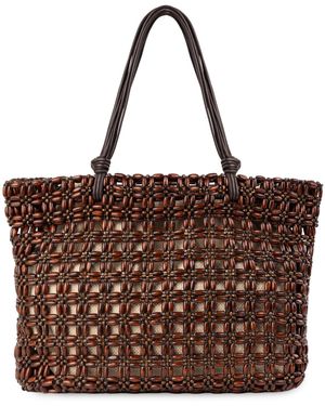 Sam Edelman Raye Bead Large Tote Handbag - Brown