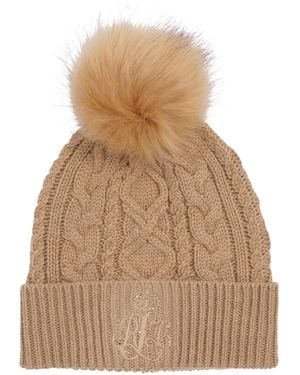Ralph Lauren Direct Embroidery Cable Beanie Hat - Brown