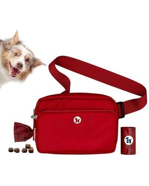 Puppington 3-in-1 Crossbody Dog Walk Bag - Red