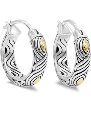 DEVATA 20mm Woven Hoop Earrings - Metallic