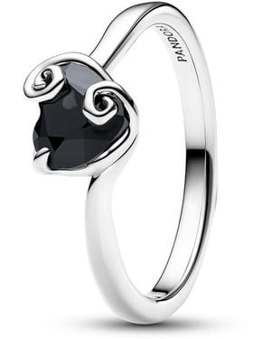 PANDORA Man-made Crystal Jack Skellington Heart Ring - White