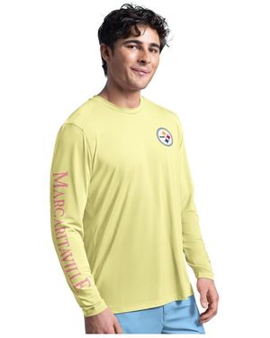 Margaritaville Pittsburgh Steelers Rock Harbor Long Sleeve Rashguard Top - White