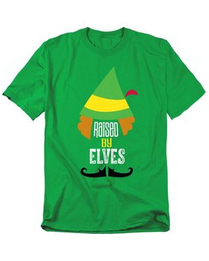Elf Raised By Elves T Shirt - Green