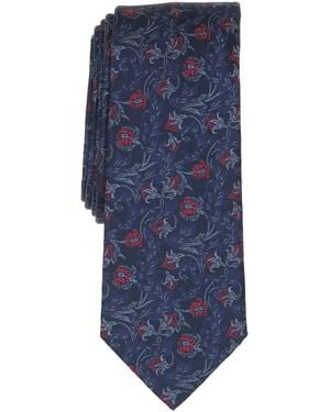 BarIII Aster Floral Pattern Tie - Blue