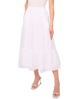 Cece Cotton Tiered Circle Midi Skirt - Pink
