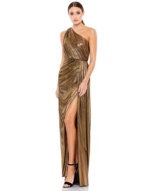 Mac Duggal Metallic One - Shoulder Gown