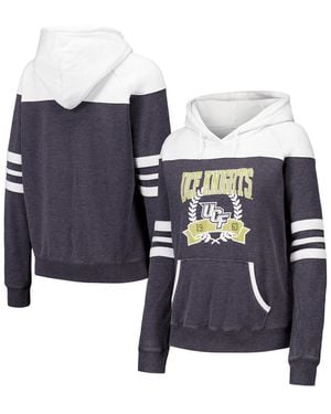 Camp David Ucf Knights Blitz Striped Blocked Raglan Pullover Hoodie - Blue