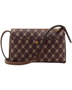 Mango Printed Logo Shoulder Bag - Brown