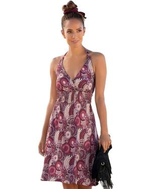 Lascana Printed Halter Dress - Red