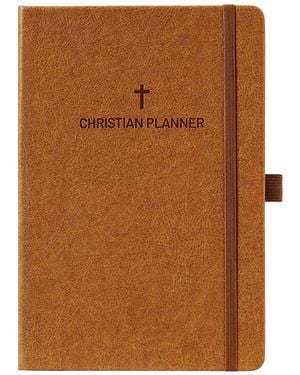 Gnuadz 2026 Planner Weekly Monthly Daily Leather Hardcover - Brown