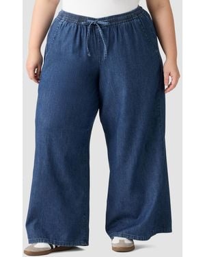 Levi's Plus Size Essential Wide-leg Cotton Pants - Blue