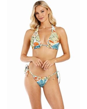 La Moda Clothing Tropical Halter Bikini Set - Multicolor