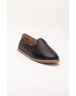 Epilogue Shoes Dalya Leather Slip On Flats () - White