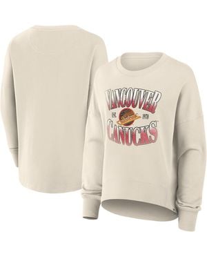 Fanatics Vancouver Canucks Oversized Vintage Slice Pullover Sweatshirt - White