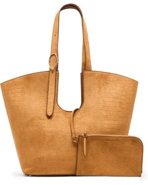 Anne Klein Printed Pouch Large Tote Handbag - Brown