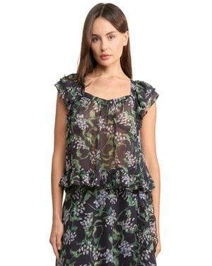 En Saison Lindsey Square Neck Top - Black