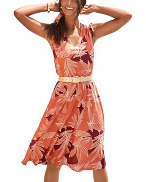 Lascana Printed A-line Dress - Red