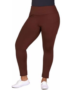24seven Comfort Apparel Plus Size Ankle leggings - Brown