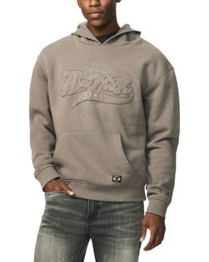 Buffalo David Bitton Farro Heavyweight Brushed Fleece Graphic Hoodie - Gray