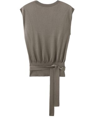 Mango Belted Knit Vest - Gray
