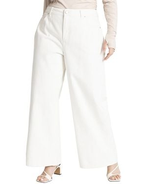 Eloquii Plus Size The Yvette Rigid Wide Leg Jean - White