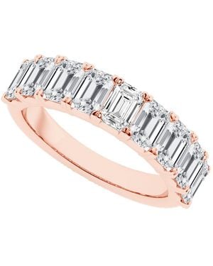 Badgley Mischka Lab Grown White Diamond 9 Stone Emerald Band Ring (3 Ct. T.w.