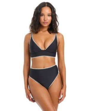 BarIII Desert Muse Banded Ots Bra Top High Rise Bottoms - Blue