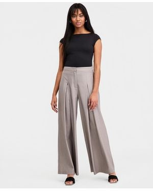 BarIII Pleated Wide-leg Pants - White