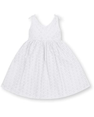 Hope & Henry Toddler Girls Sleeveless Bow Shoulder Swing Dress - White