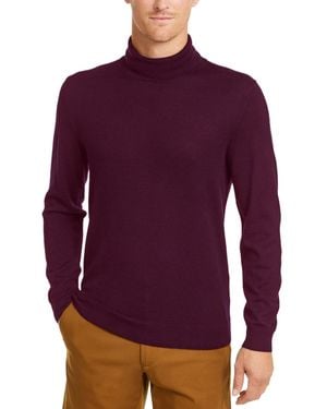 Club Room Merino Wool Blend Turtleneck Sweater - Purple
