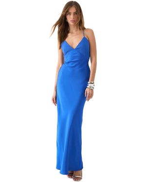 MissPap Premium Bust Panel Maxi Bridesmaid Dress - Blue