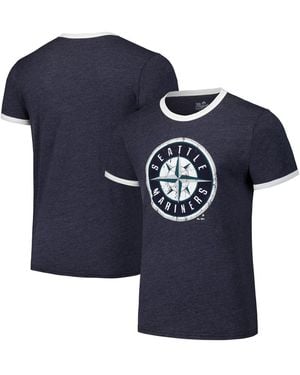 Majestic Seattle Mariners Ringer Tri-blend T-shirt - Blue
