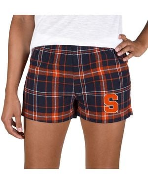 Concepts Sport Navy/orange Syracuse Orange Ultimate Flannel Shorts - Blue