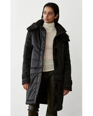 CAALO Convertiable Satin Down Coat - Black
