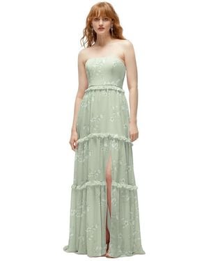 After Six Strapless Chiffon Maxi Dress - Green