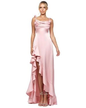 Bariano Nakiyah Cowl Hi Lo Dress - White