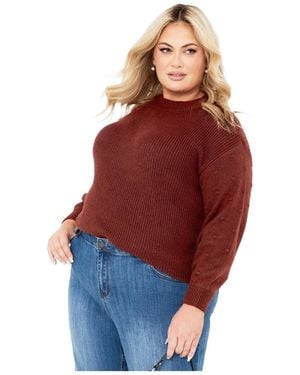 Avenue Plus Size Paige Sweater - Red