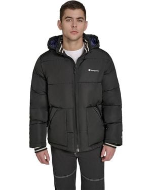 Champion Puffer With Hood Jacket - Black