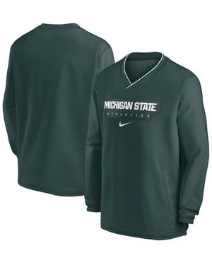 Nike Green Michigan State Spartans 2024 Sideline Pullover Wind Shirt
