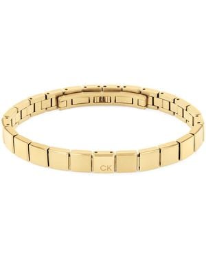 Calvin Klein Stainless Steel Square Bead Bracelet - Metallic