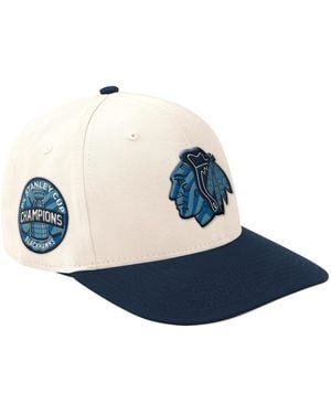 Starter  Cream/navy Chicago Blackhawks Blue Wave Classic Adjustable Hat