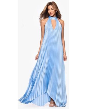 Xscape Long Halter Neck Ball Gown - Blue