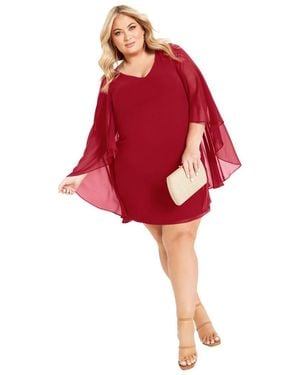 Avenue Nina Cape Dress - Red